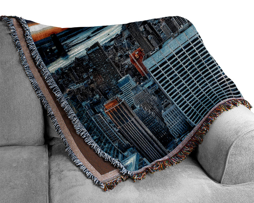 New York City On Top Of The World Woven Blanket