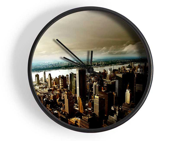 New York City Island Waters Clock - Wallart-Direct UK