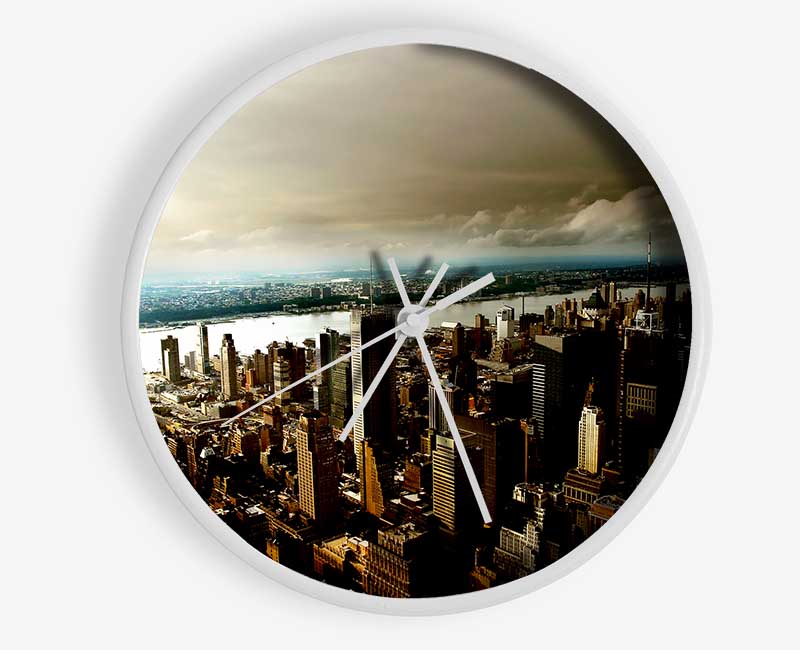 New York City Island Waters Clock - Wallart-Direct UK