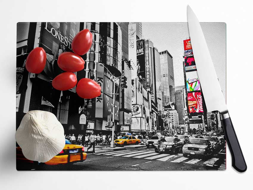 New York City Manhattan Cabs Glass Chopping Board