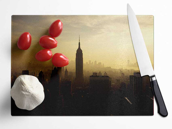 New York City Mist Glass Chopping Board