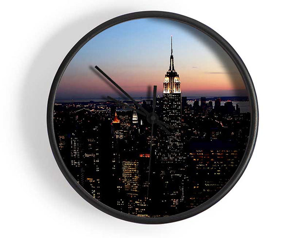 New York City Morning Glow Clock - Wallart-Direct UK