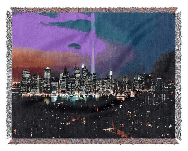 New York City Night Beam Woven Blanket