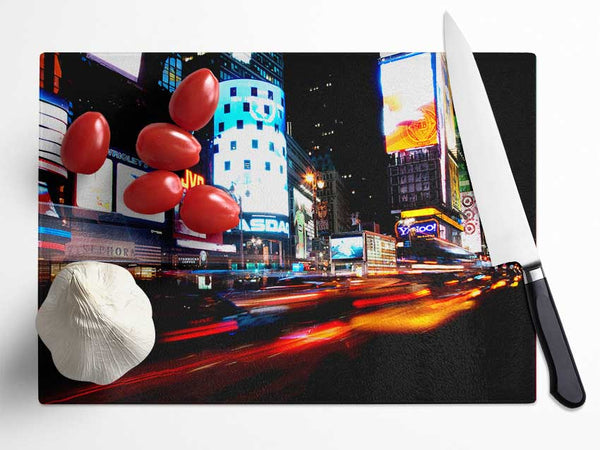 New York City Night Lights Glass Chopping Board