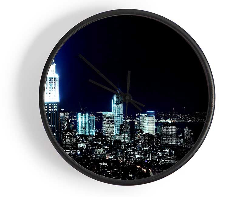 New York City White Glow Nights Clock - Wallart-Direct UK