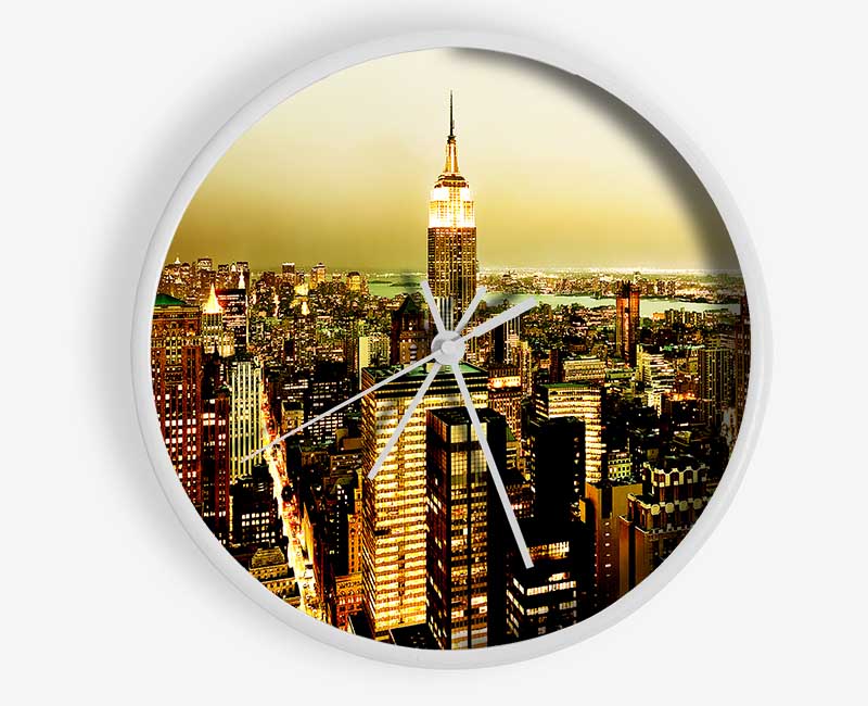 New York City Ochre Clock - Wallart-Direct UK