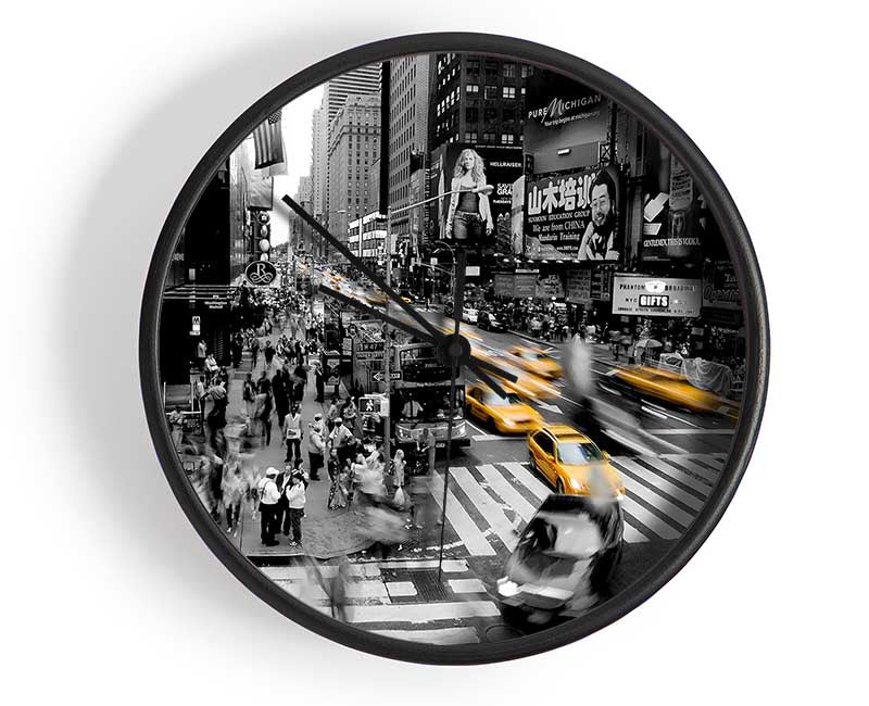 New York City Taxi Blur Clock - Wallart-Direct UK