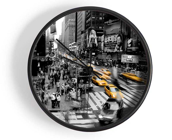 New York City Taxi Blur Clock - Wallart-Direct UK