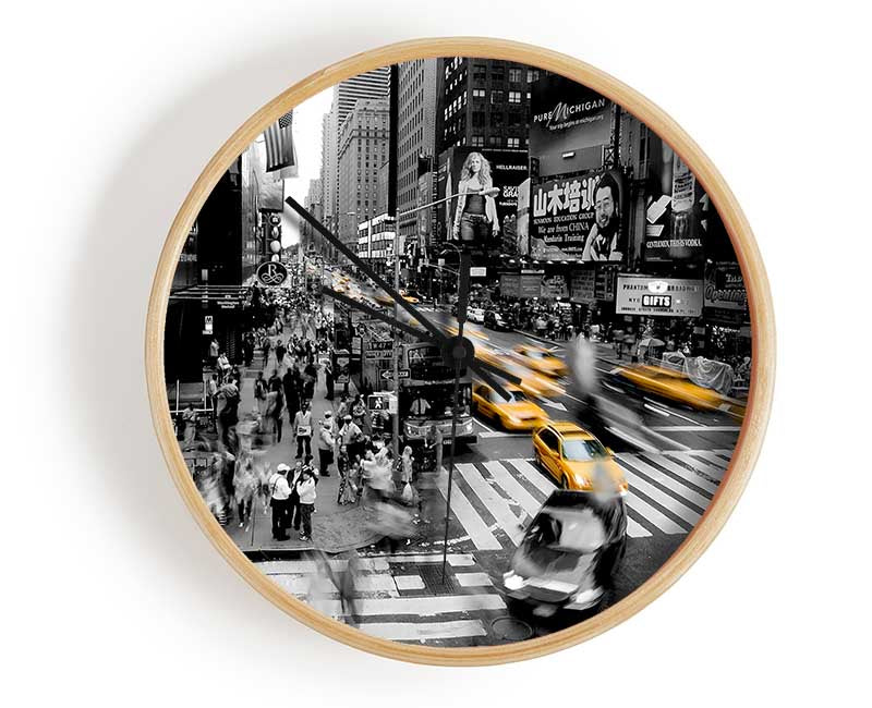 New York City Taxi Blur Clock - Wallart-Direct UK