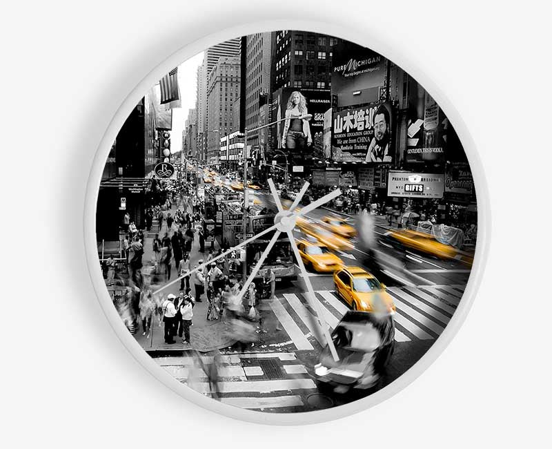 New York City Taxi Blur Clock - Wallart-Direct UK