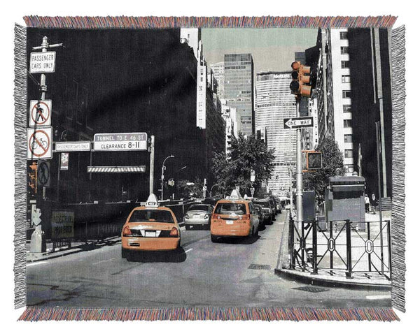 New York City Taxi Cab Woven Blanket