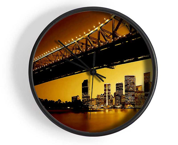 New York City View From Under Brooklyn Bridge Clock - Wallart-Direct UK