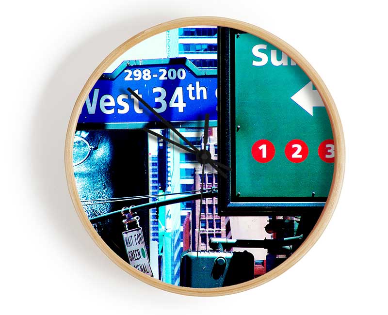 New York City West 34Th Street Clock - Wallart-Direct UK