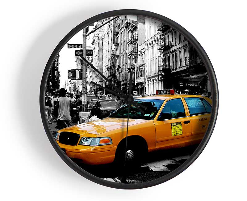 New York City Yellow Cab Crossing Clock - Wallart-Direct UK