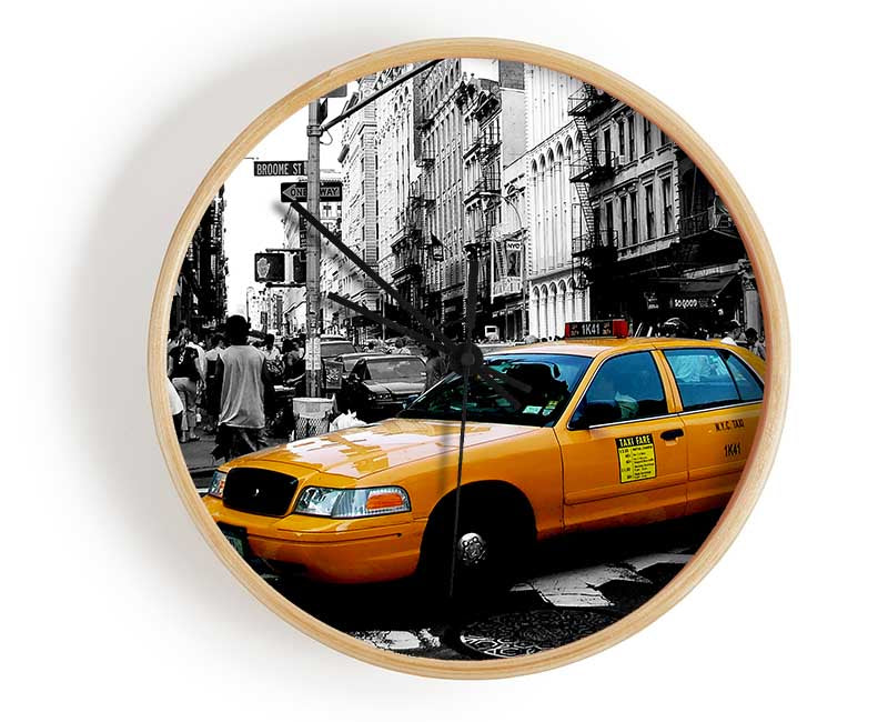 New York City Yellow Cab Crossing Clock - Wallart-Direct UK