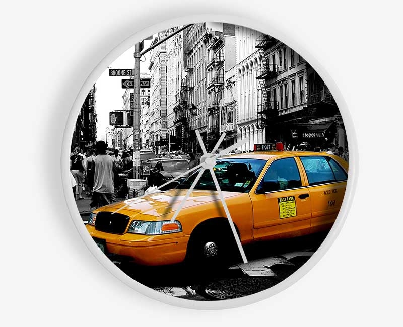 New York City Yellow Cab Crossing Clock - Wallart-Direct UK