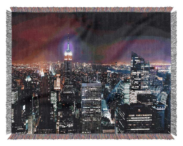 New York Empire State Glow Woven Blanket