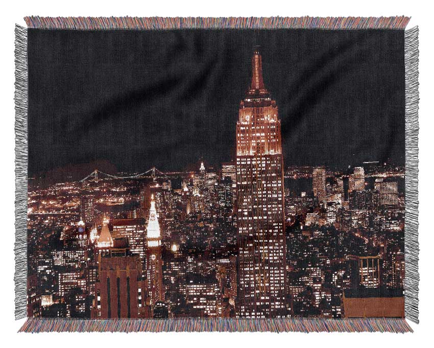 New York Empire State Red Top Woven Blanket