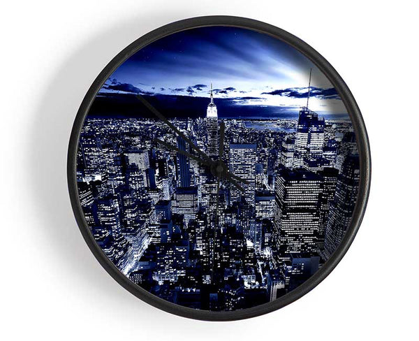 New York In Blue Clock - Wallart-Direct UK