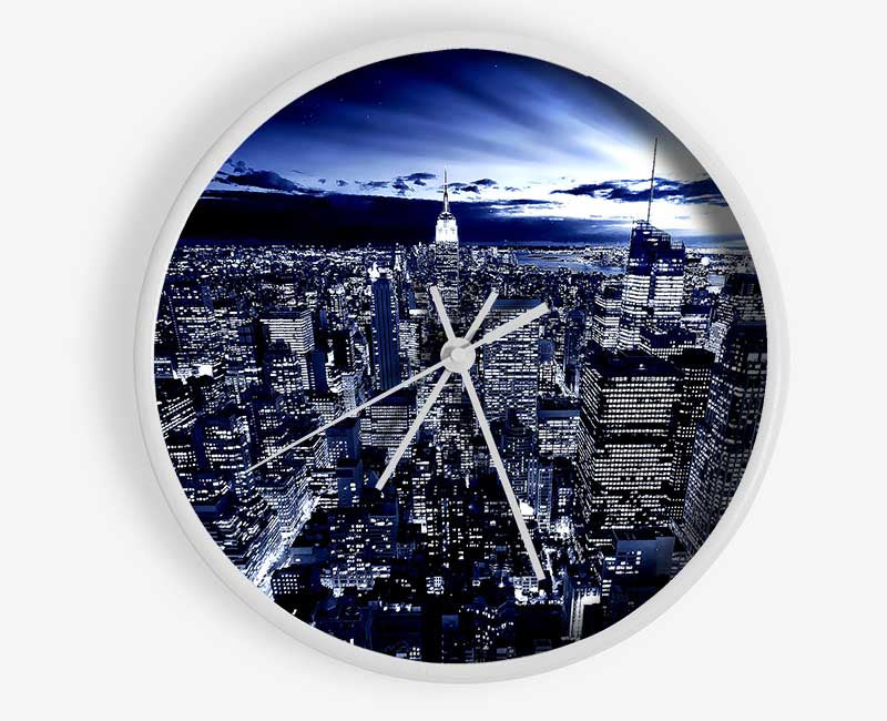 New York In Blue Clock - Wallart-Direct UK