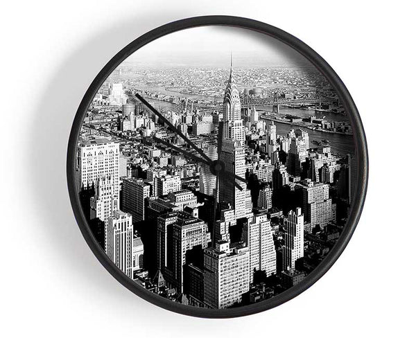 New York Retro B n W Clock - Wallart-Direct UK