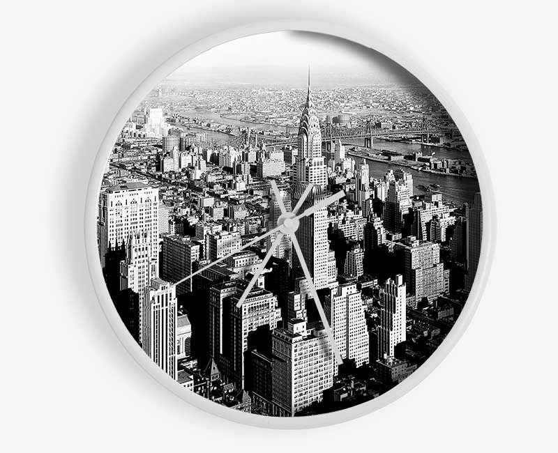 New York Retro B n W Clock - Wallart-Direct UK