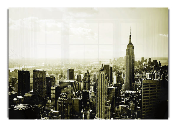 New York Skyline Sepia