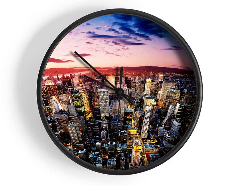 New York Sunrise Clock - Wallart-Direct UK