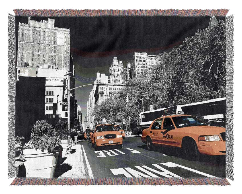 New York Taxi Woven Blanket