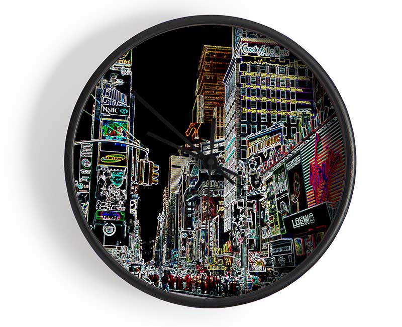 New York Times Square Psychedelic Clock - Wallart-Direct UK