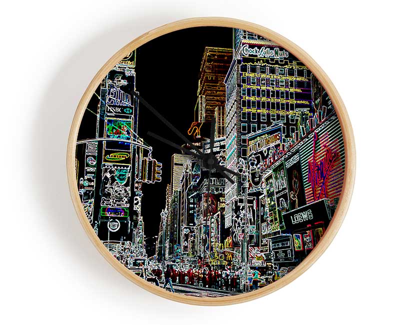 New York Times Square Psychedelic Clock - Wallart-Direct UK