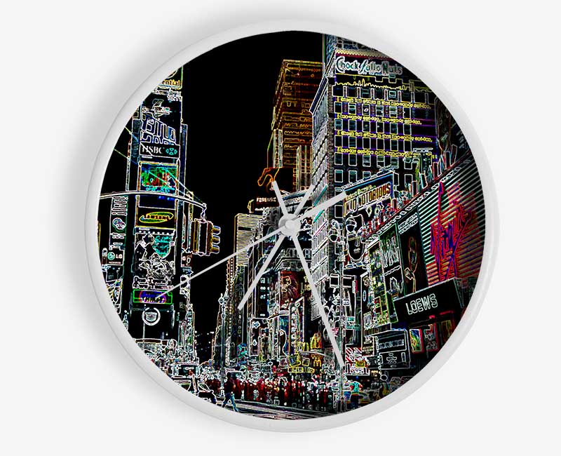 New York Times Square Psychedelic Clock - Wallart-Direct UK