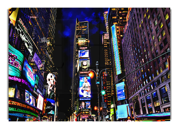 New York Times Square Blue Skys At Night