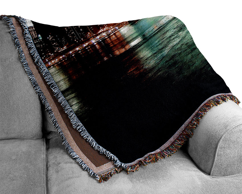 New York View From The Waters Edge Woven Blanket