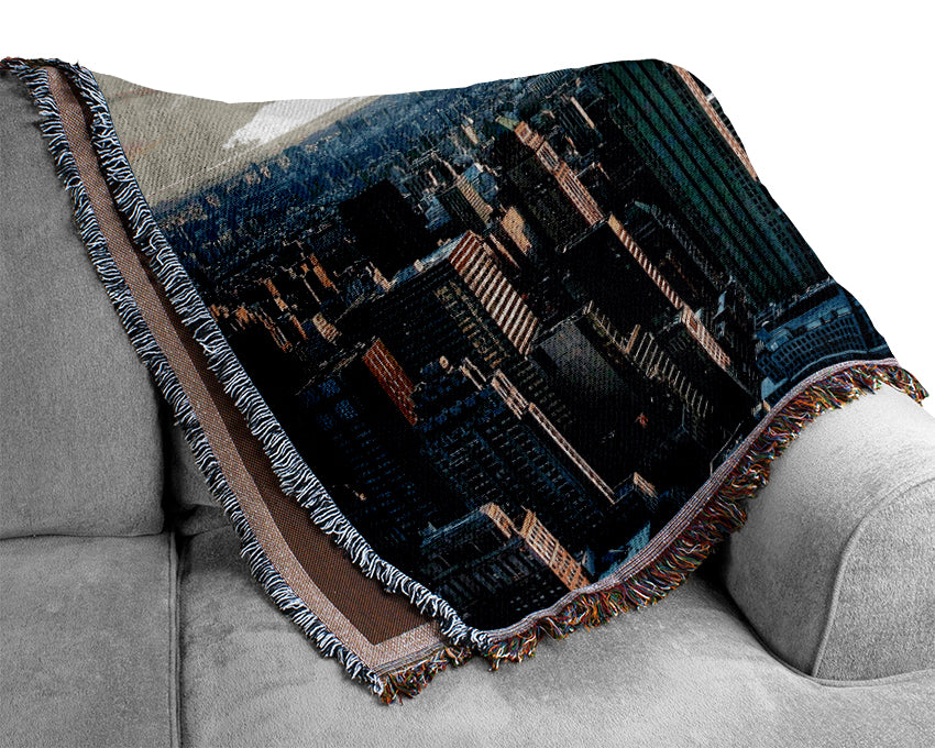 New York View Below The Sky Woven Blanket