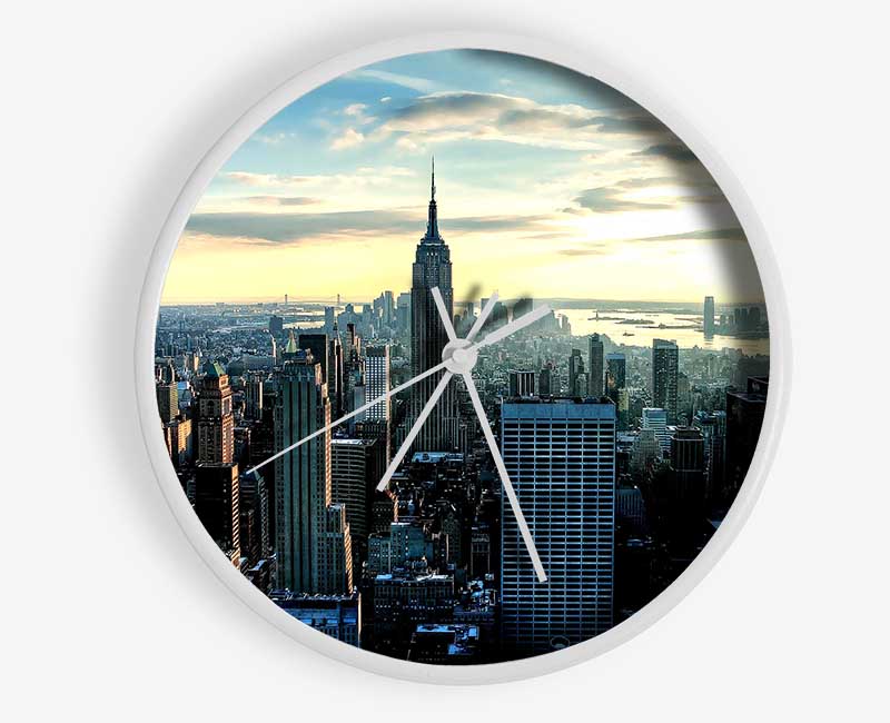 New York View Below The Sky Clock - Wallart-Direct UK