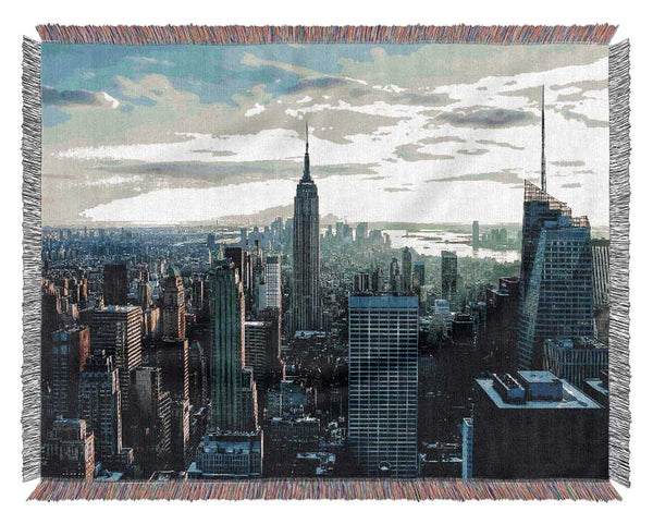 New York View Below The Sky Woven Blanket