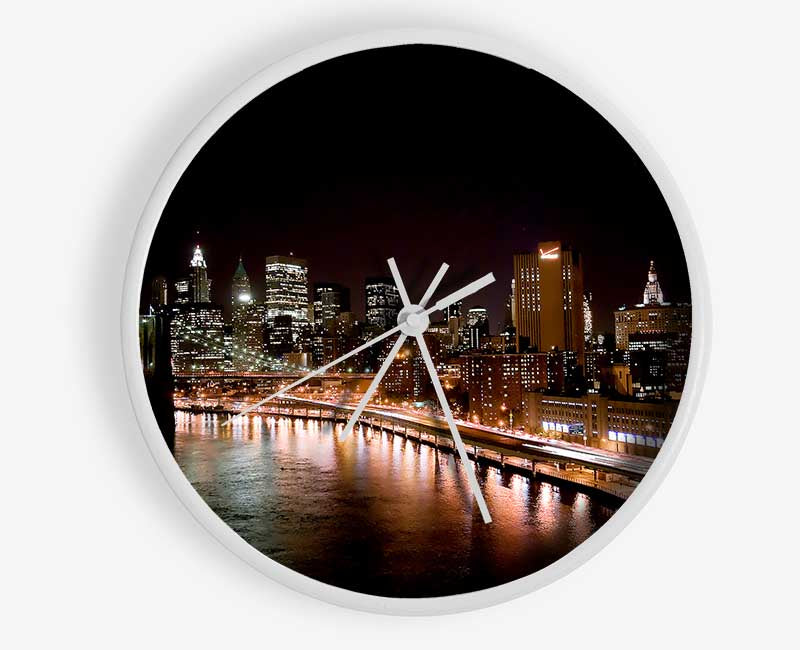 New York Waters Clock - Wallart-Direct UK