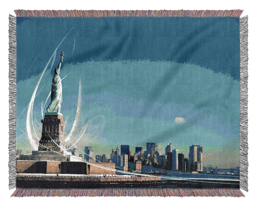 New Yorks Statue Of Liberty Woven Blanket