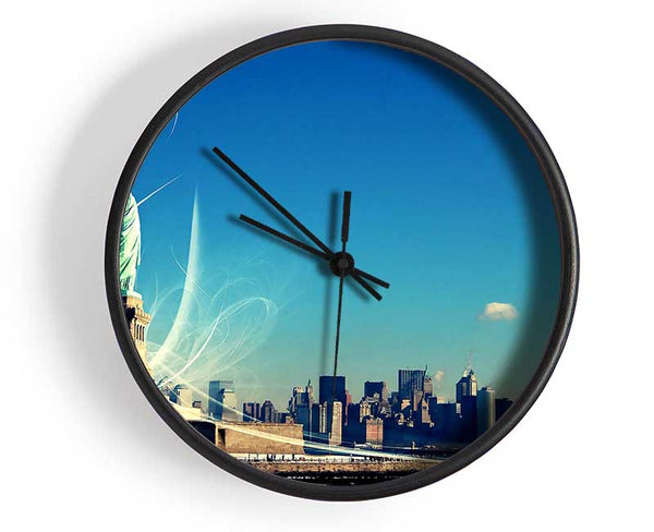 New Yorks Statue Of Liberty Clock - Wallart-Direct UK