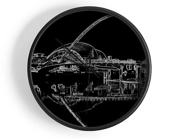 Gateshead Newcastle Millennium Bridge Psychedelic Clock - Wallart-Direct UK