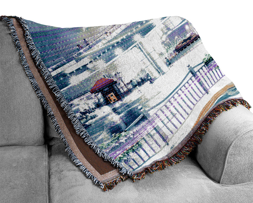 Night Urban Traffic Woven Blanket