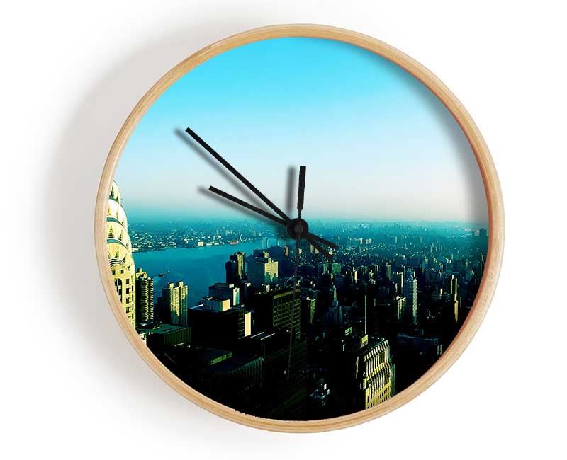 Nyc Empire State Blue Clock - Wallart-Direct UK