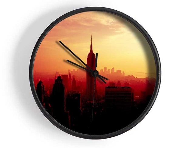 Nyc Empire State Building At Sunset Clock - Wallart-Direct UK