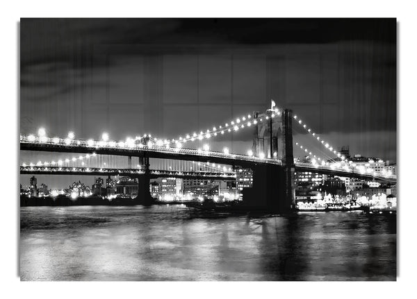 Nyc Night Bridge B~w