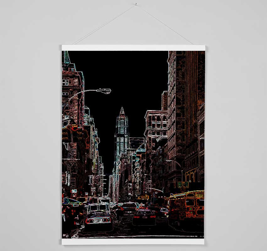 NYC Streets Psychedelic Hanging Poster - Wallart-Direct UK