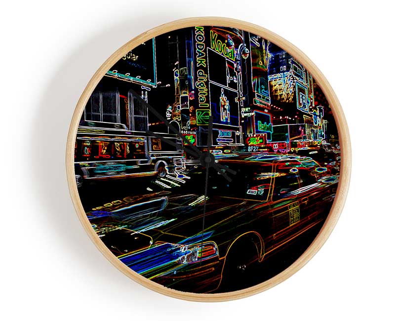 NYC Taxi Psychedelic Clock - Wallart-Direct UK