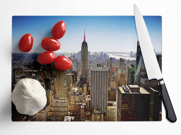 Nyc The Big Apple Glass Chopping Board