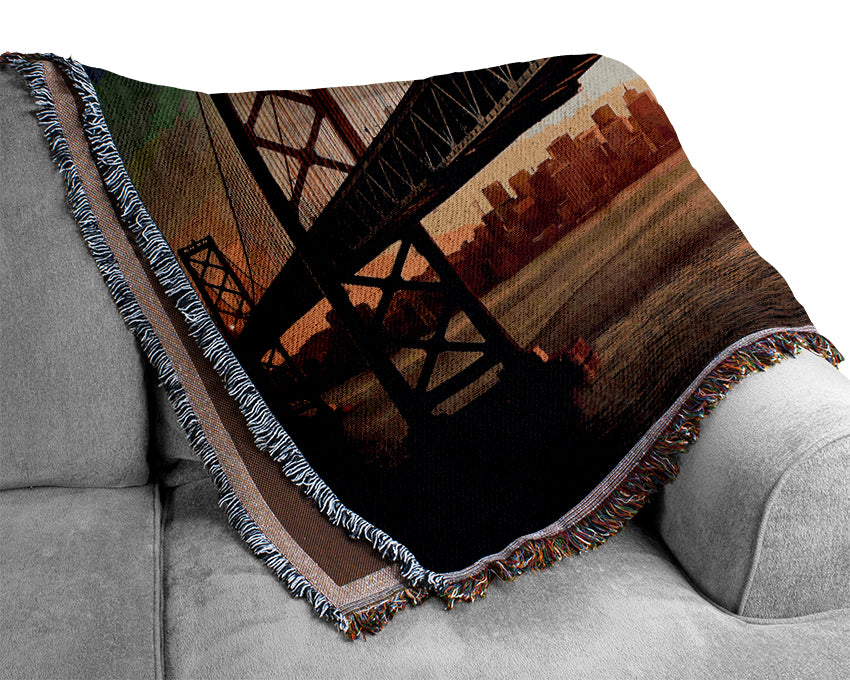 Oakland Bay Bridge San Francisco Woven Blanket