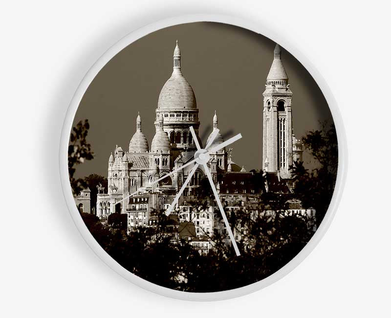 Paris Sepia Clock - Wallart-Direct UK